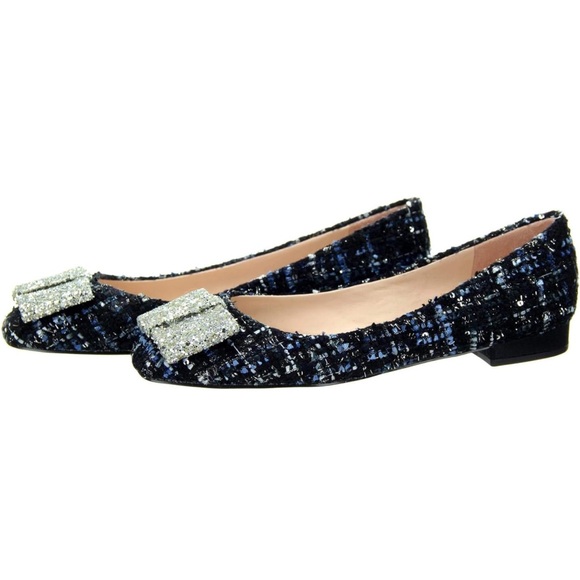 JCrew Sally Ballet Flat in Tweed w/ Glitter Bow - Picture 4 of 12